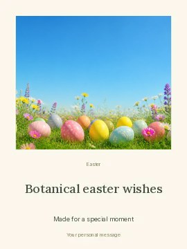 Botanical Easter wishes · Offset gallery poster template