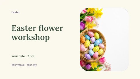 Easter flower workshop banner template