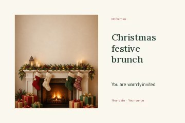 Christmas festive brunch · Architectural grid postcard template