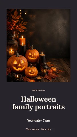 Halloween family portraits instagram story template