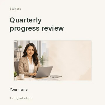 Quarterly progress review · Split editorial