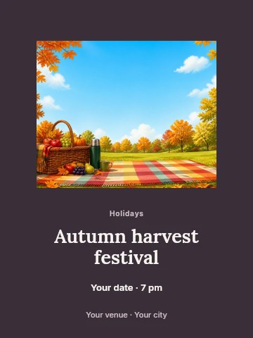 Autumn harvest festival poster template