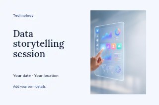 Data storytelling session postcard template · Horizontal photo dialogue