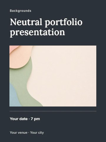 paper layers pastel background with curves in Neutral portfolio presentation poster template