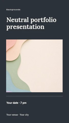 paper layers pastel background with curves in Neutral portfolio presentation instagram story template