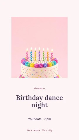 Birthday dance night instagram story template