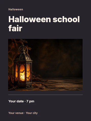 Halloween school fair poster template