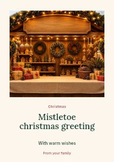 Mistletoe Christmas greeting flyer template · Quiet photo gallery
