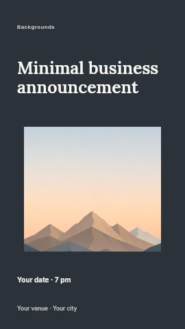 Minimalist geometric mountain landscape in Minimal business announcement instagram story template