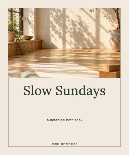 Slow Sundays · Editorial label template
