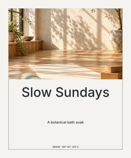 Slow Sundays · Minimal label template