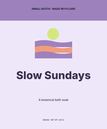 Slow Sundays · Playful label template