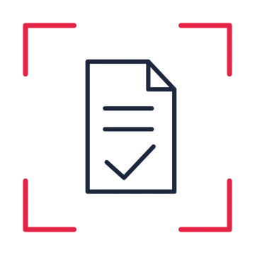 Approved business document in a sketch frame drawing with clear rounded lines.