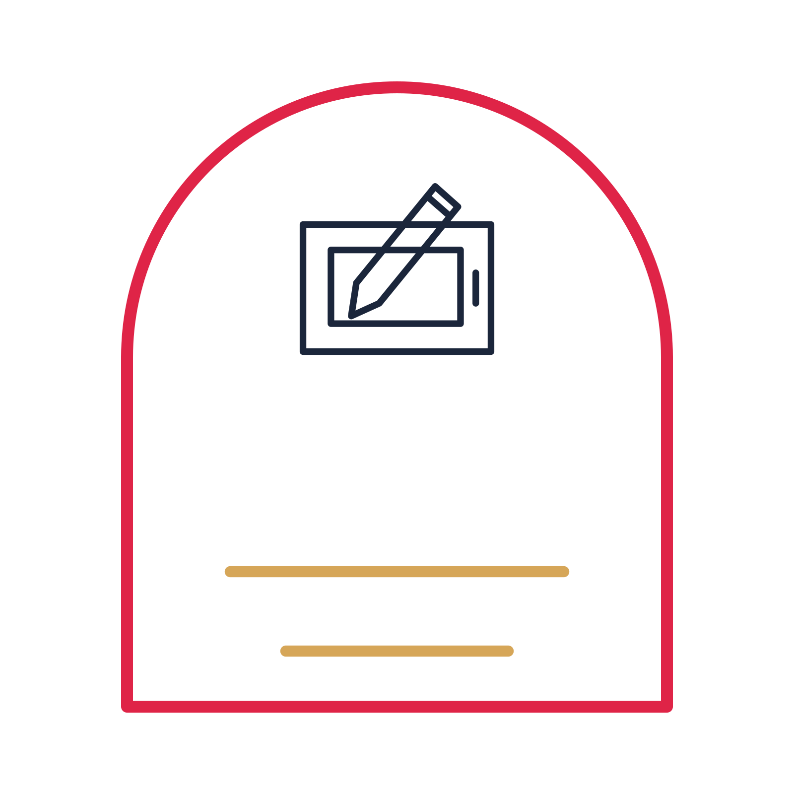A arch label composition featuring digital drawing tablet for Art & design designs.