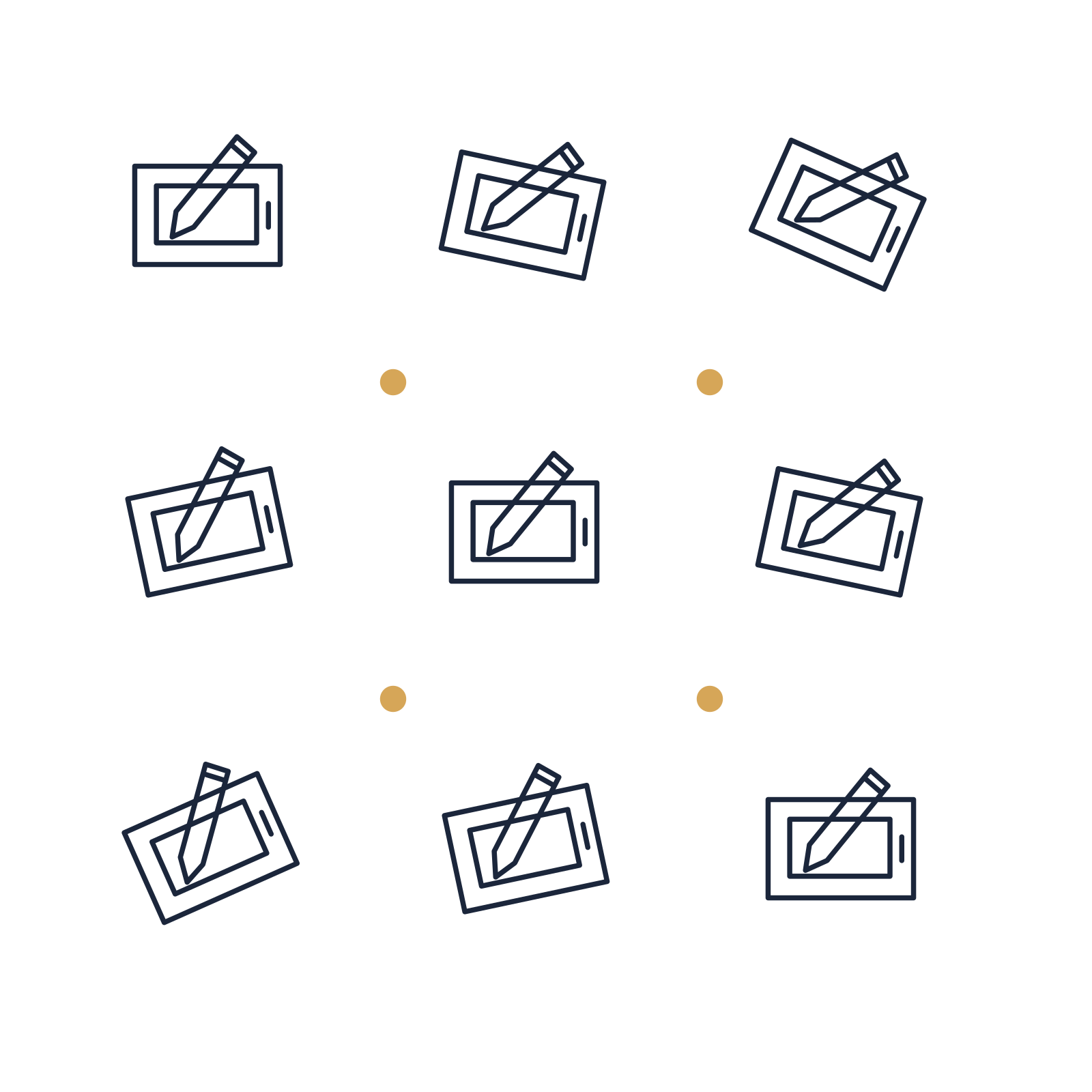 A scattered pattern composition featuring digital drawing tablet for Art & design designs.