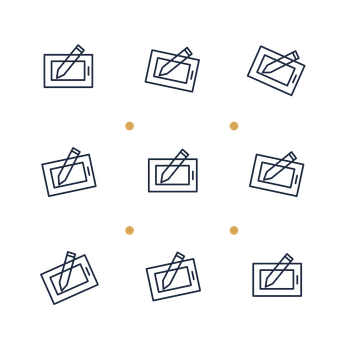 A scattered pattern composition featuring digital drawing tablet for Art & design designs.