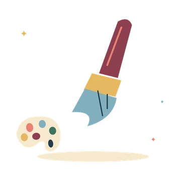 Paintbrush and an artist palette.