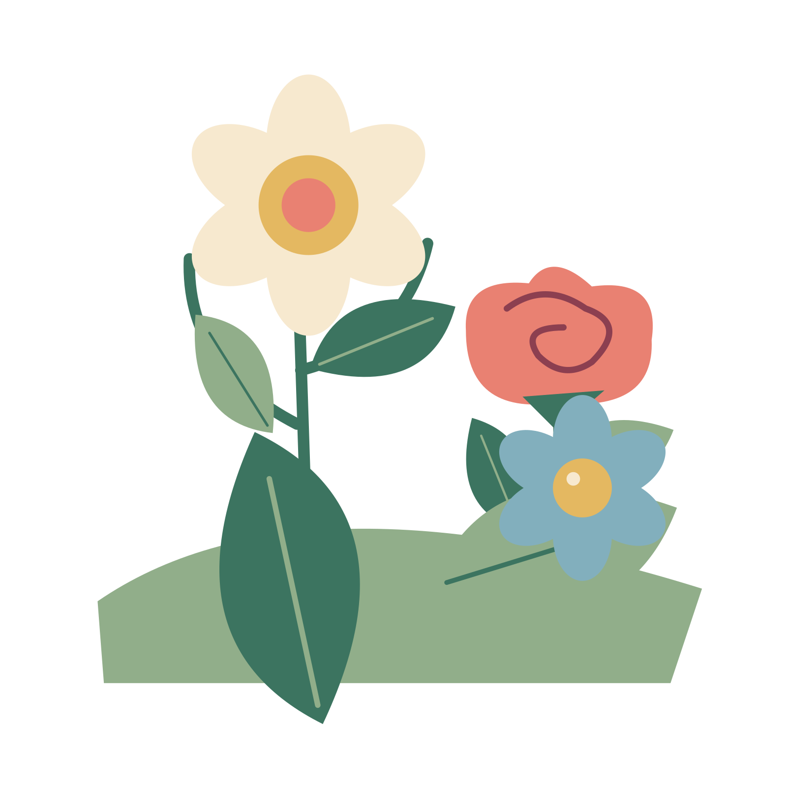 Spring meadow floral corner.