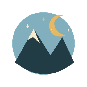 Moonlight over mountain silhouettes.