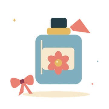 Flower perfume and a silk ribbon.