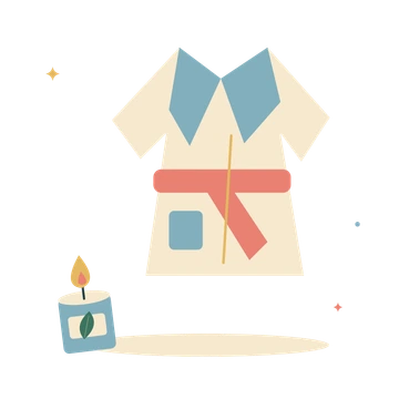 Soft spa robe and a little candle.