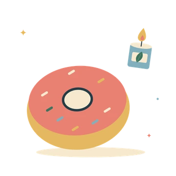 Birthday doughnut with a little candle.