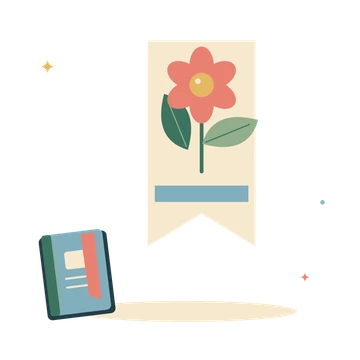 Floral bookmark and writing journal.
