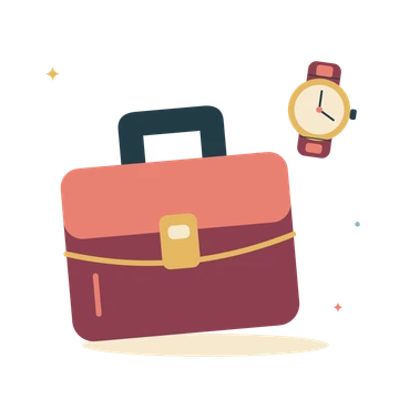Everyday briefcase and wristwatch.