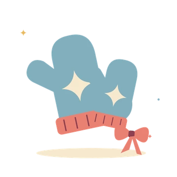 Winter mittens tied with a bow.