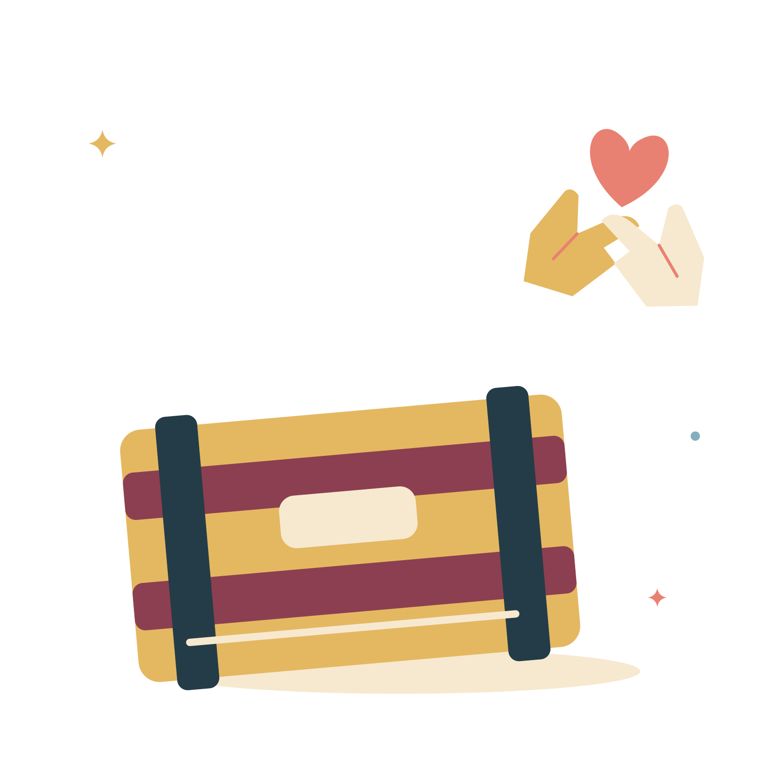 Donation crate and a caring heart.