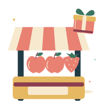Community market and handmade gifts.