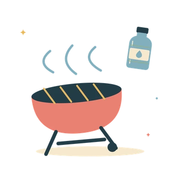 Family barbecue and a cold drink.