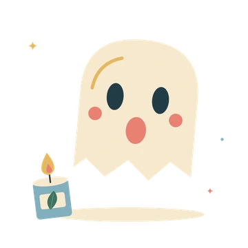 Friendly ghost with a little candle.