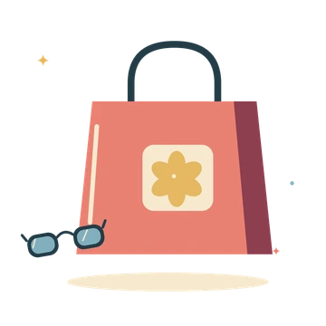 Sunny beach bag and sunglasses.
