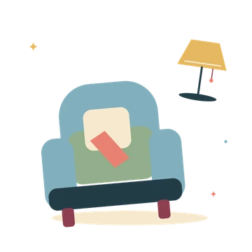Cosy armchair and reading lamp.