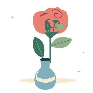 A rose bouquet in a blue vase.