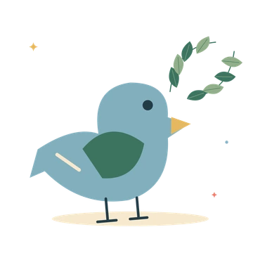 Garden songbird and a leafy branch.