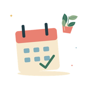 Fresh calendar with a growing plant.