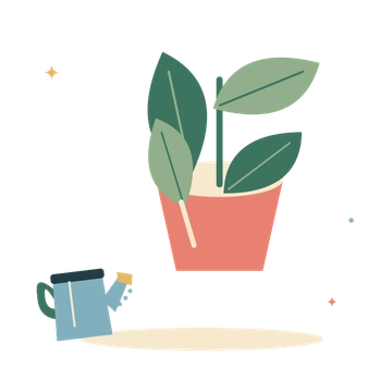 New growth with a garden watering can.