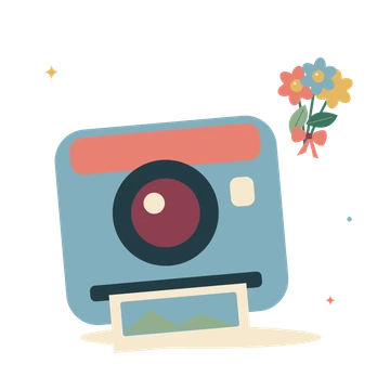 Instant camera and a floral memory.