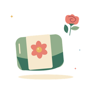 Botanical soap and a fresh flower.