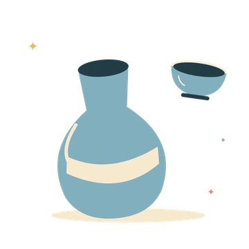 Pottery vase and an artisan bowl.
