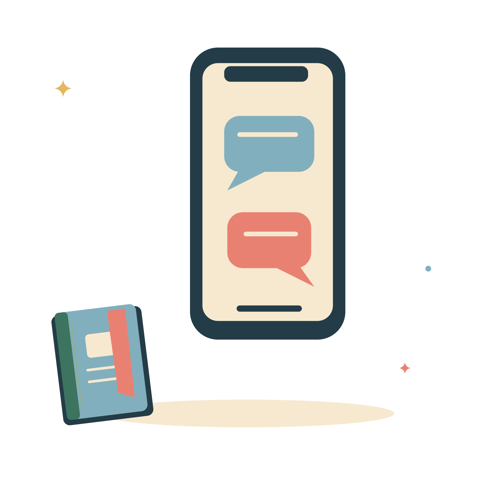 Phone messages and a workday journal.