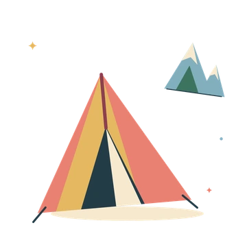 Camping tent and mountain morning.