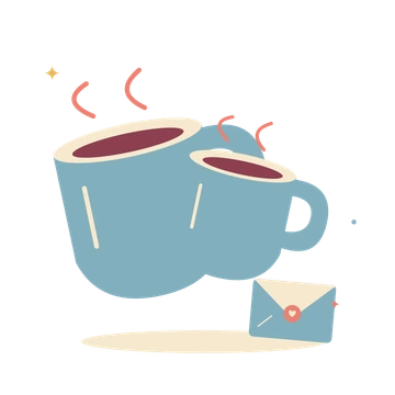 Two warm mugs and a love note.