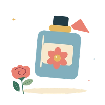 Flower perfume and a single rose.
