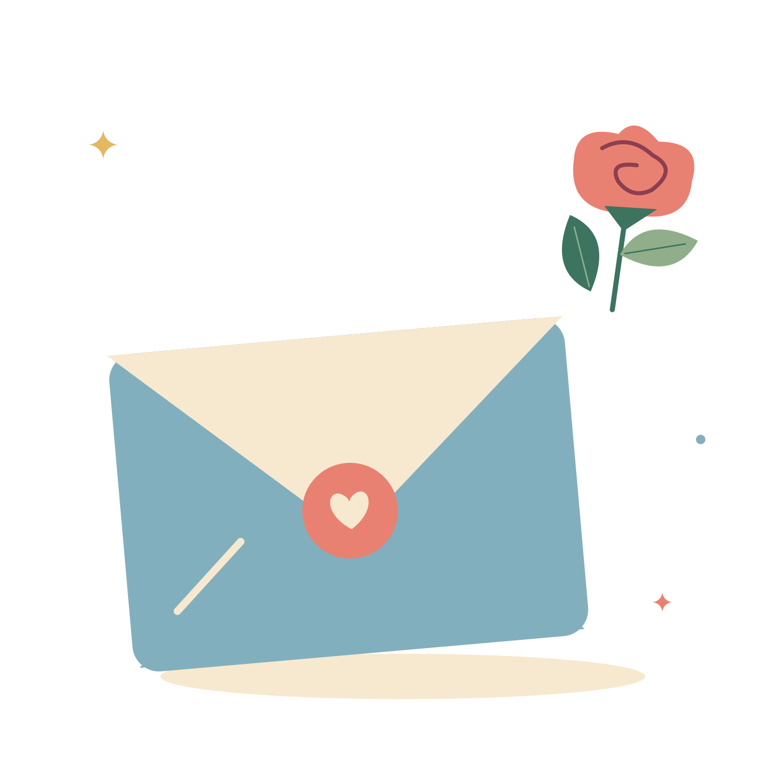 Wedding invitation with a single rose.