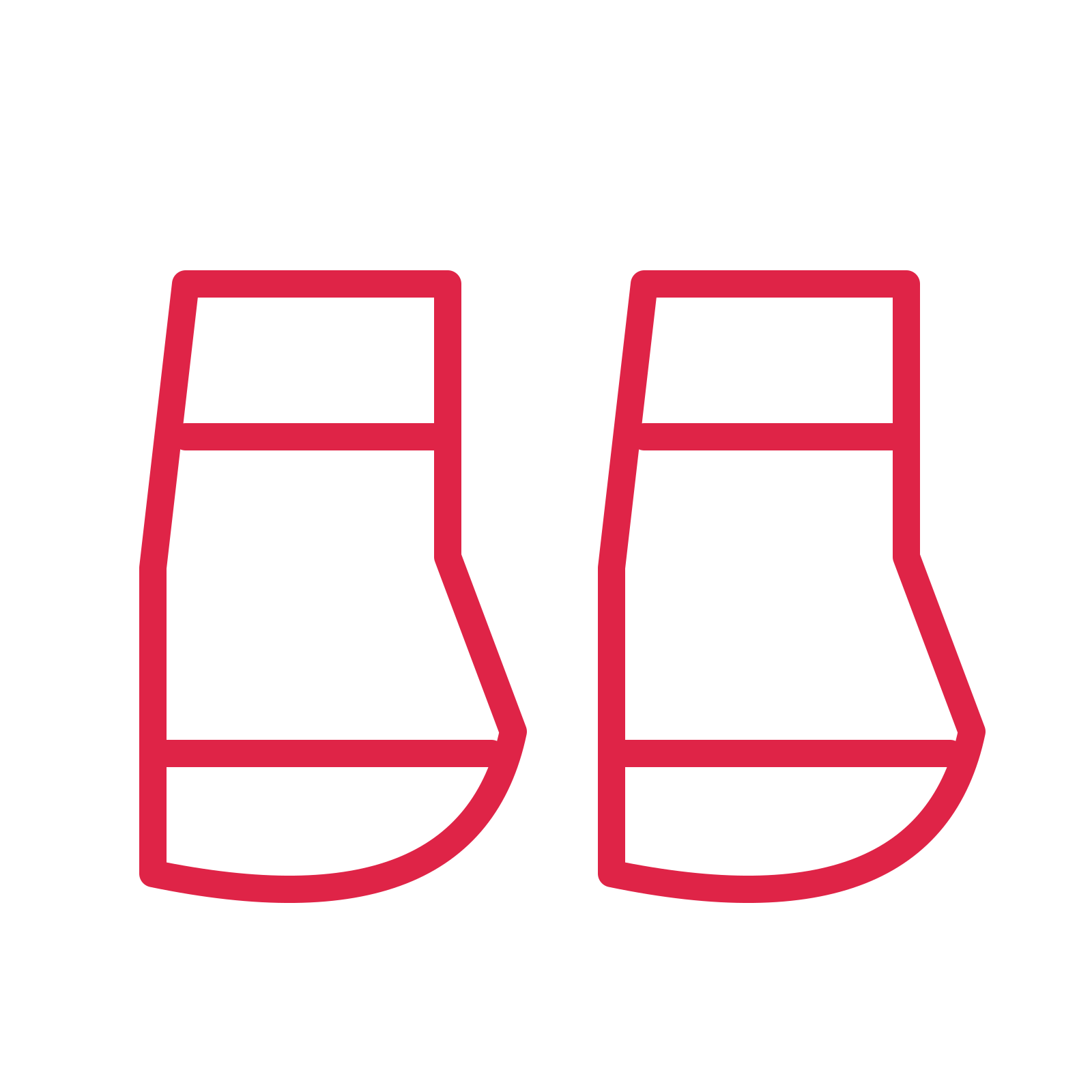 Baby booties in an outline drawing with clear rounded lines.