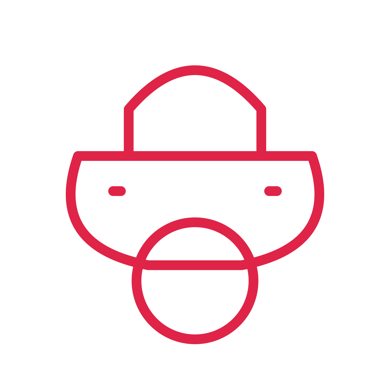 Baby pacifier in an outline drawing with clear rounded lines.