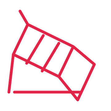 Holiday beach chair in an outline drawing with clear rounded lines.